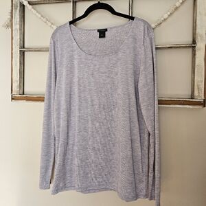 Ann Taylor Heather Light Purple Long Sleeve Tee Size Large